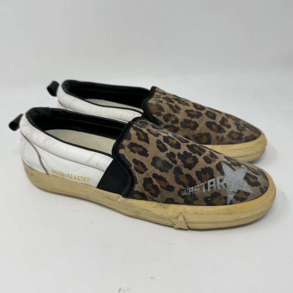 Authentic Golden Goose Seastar Leather And Suede Slip On Sneakers Size 37